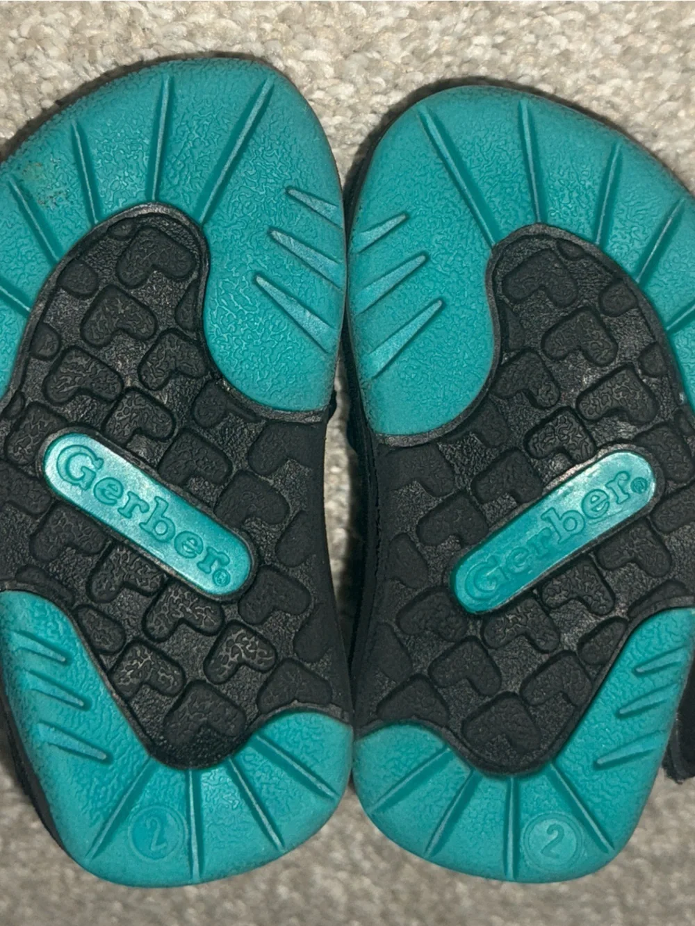Vintage Gerber Black and Teal Active Kids Sandals